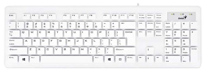 Клавиатура и мышь Genius SlimStar 130 White USB (фото modal 1)