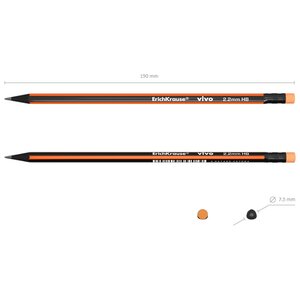ErichKrause Набор чернографитных трехгранных карандашей с ластиком VIVO HB 12 шт (45622) (фото modal nav 5)