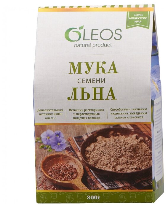 Мука OLEOS семени льна, 0.3 кг (фото modal 1)