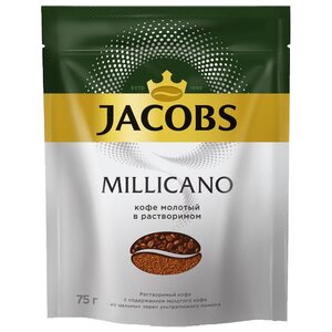Кофе растворимый Jacobs Monarch Millicano с молотым кофе, пакет (фото modal nav 1)