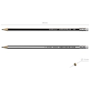 ErichKrause Набор чернографитных шестигранных карандашей с ластиком Megapolis HB 12 шт (32860) (фото modal nav 4)