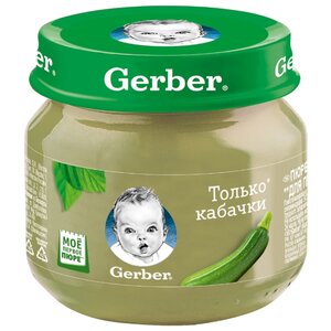 Пюре Gerber только кабачки (с 4 месяцев) 80 г, 1 шт. (фото modal nav 1)