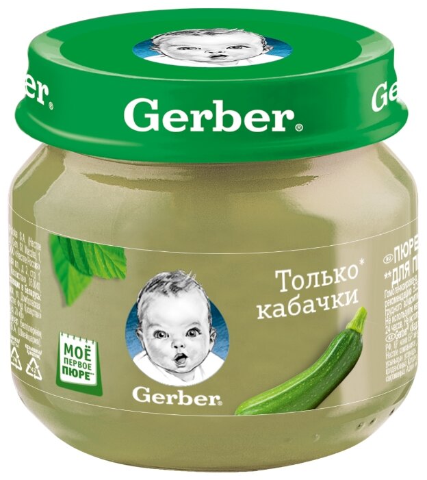 Пюре Gerber только кабачки (с 4 месяцев) 80 г, 1 шт. (фото modal 1)