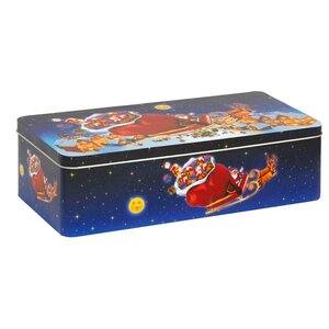 Штоллен Oebel Сливочный с марципановой начинкой и изюмом в подарочной коробке Санта Клаус 750 г (фото modal nav 1)