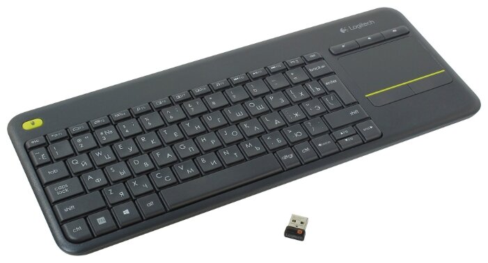 Клавиатура Logitech Wireless Touch Keyboard K400 Plus Black USB (фото modal 1)