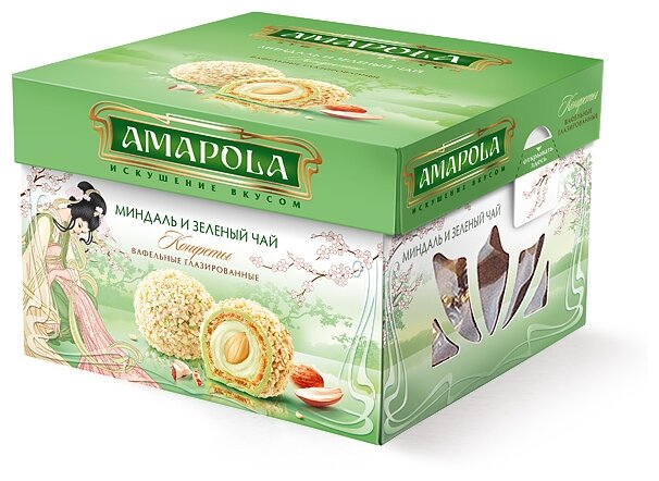Набор конфет Amapola Миндаль и зеленый чай 100 г (фото modal 1)