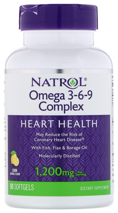 Омега жирные кислоты Natrol Omega 3-6-9 Complex 1200 mg (90 капсул) (фото modal 1)