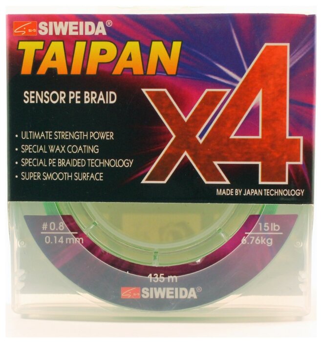 Плетеный шнур SIWEIDA TAIPAN SENSOR PE BRAID X4 (фото modal 1)