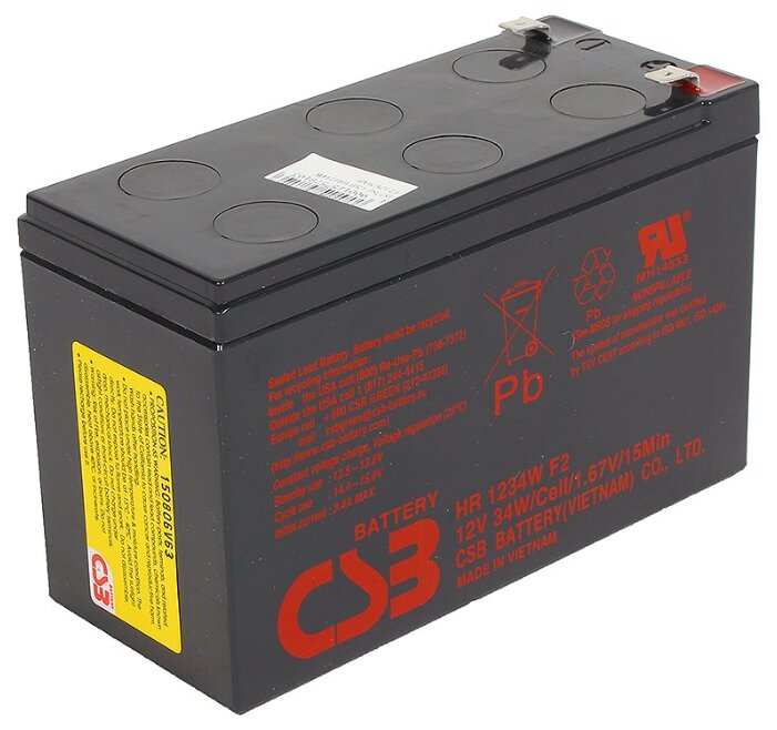 Аккумуляторная батарея CSB HR 1234W 9 А·ч (фото modal 1)