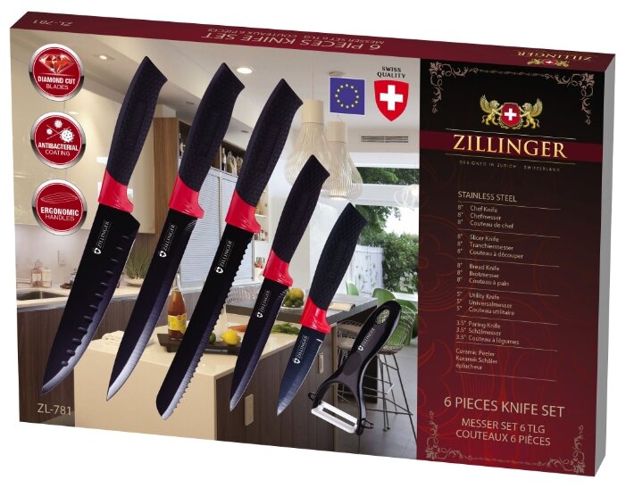 Набор Zillinger 5 ножей и овощечистка ZL-780/ZL-781 (фото modal 3)