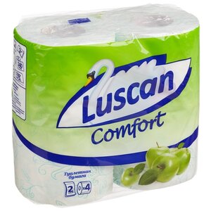 Туалетная бумага Luscan Comfort Яблоко зелёная двухслойная (фото modal nav 1)
