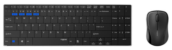 Клавиатура и мышь Rapoo 9060M Black Bluetooth (фото modal 2)