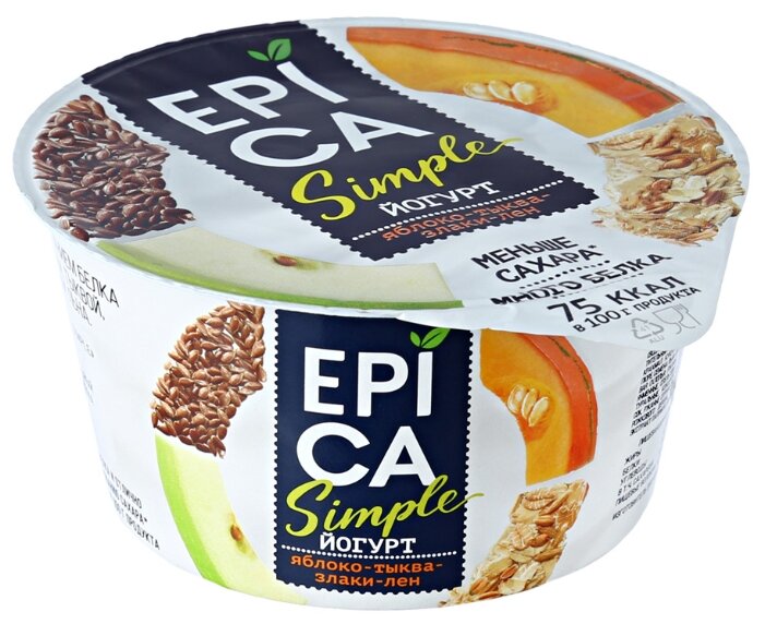 Йогурт EPICA Simple Яблоко - тыква - злаки - лен 1.7%, 100 г (фото modal 2)