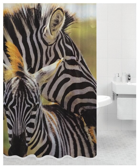Штора для ванной Bath Plus Zebra Family 180х200 (фото modal 1)