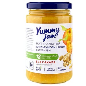 Джем Yummy jam натуральный апельсиновый с имбирем без сахара, банка 350 г (фото modal nav 1)