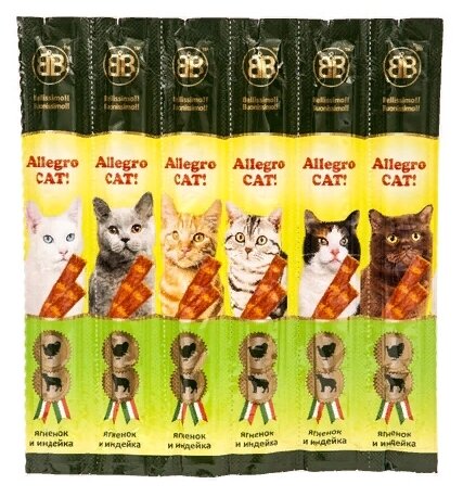 Лакомство для кошек B&B Allegro Cat! Мясные колбаски ягненок/индейка (фото modal 1)