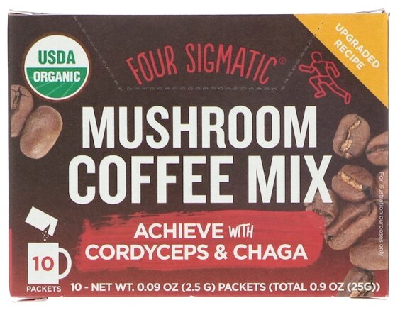 Растворимый кофе Mushroom Coffee Mix с кордицепсом и чагой, в пакетиках (фото modal 1)