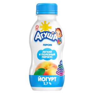 Йогурт питьевой Агуша Персик (с 8-ми месяцев) 2.7%, 200 г (фото modal nav 1)