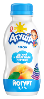 Йогурт питьевой Агуша Персик (с 8-ми месяцев) 2.7%, 200 г (фото modal 1)