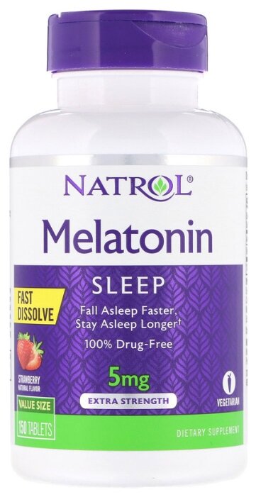 Мелатонин Natrol Melatonin 5 mg Fast Dissolve (150 таблеток) (фото modal 1)