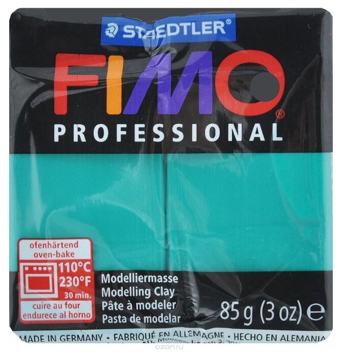 Полимерная глина FIMO Professional запекаемая 85 г чисто-зеленый (8004-500) (фото modal 1)