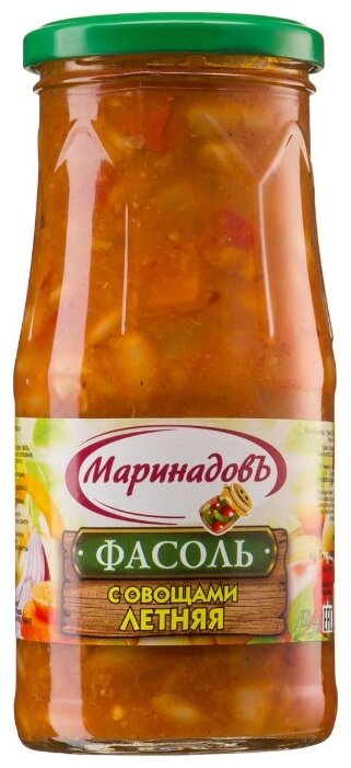 Фасоль Маринадовъ летняя с овощами, стеклянная банка 530 г (фото modal 1)
