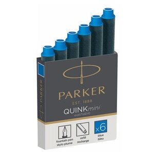 Картридж для перьевой ручки PARKER Quink Z17 Mini Washable (6 шт.) (фото modal nav 1)