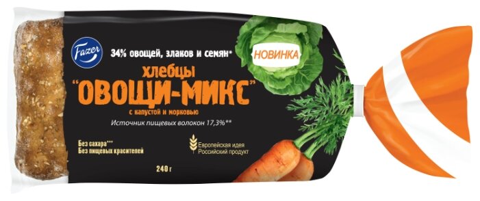 Fazer Хлебцы Овощи-микс пшеничные с капустой и морковью в нарезке 240 г (фото modal 1)