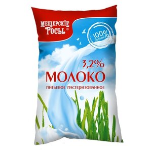 Молоко Мещёрские росы пастеризованное 3.2%, 0.9 кг (фото modal nav 1)