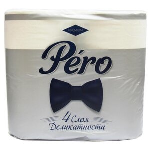 Туалетная бумага Pero Premium белая четырёхслойная (фото modal nav 1)