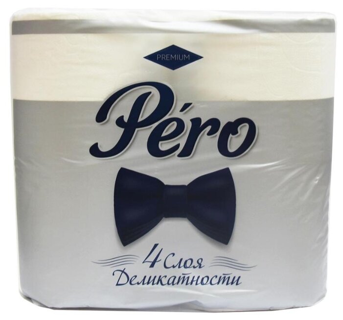 Туалетная бумага Pero Premium белая четырёхслойная (фото modal 1)