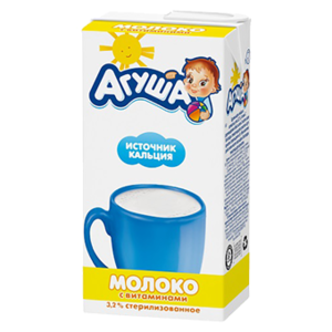 Молоко Агуша стерилизованное, обогащенное витаминами (с 3-х лет) 3.2%, 0.5 л (фото modal nav 1)