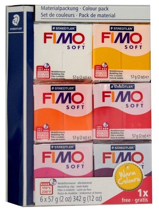 Полимерная глина FIMO Soft Набор Теплые цвета (8023 23) (фото modal 1)