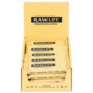 Фруктовый батончик R.A.W. Life Орехово-фруктовый батончик R.A.W. LIFE без сахара Грецкий орех - Кэроб, 20 шт. (фото modal nav 1)