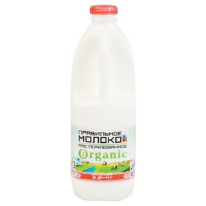 Молоко Правильное Молоко пастеризованное 4%, 0.9 л (фото modal nav 1)