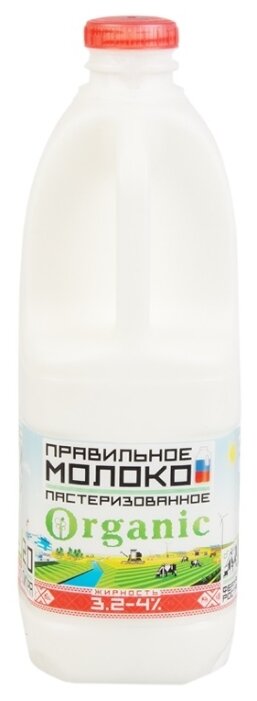 Молоко Правильное Молоко пастеризованное 4%, 0.9 л (фото modal 1)
