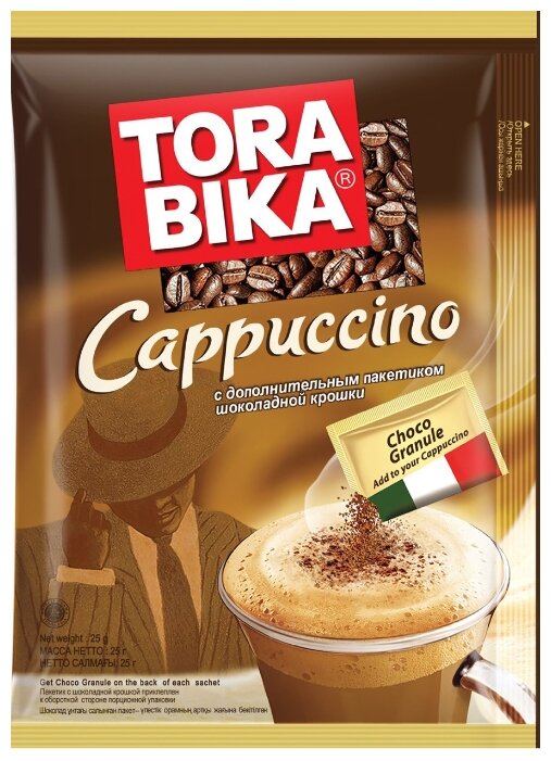Растворимый кофе Tora bika Cappuccino с шоколадной крошкой, в пакетиках (фото modal 2)