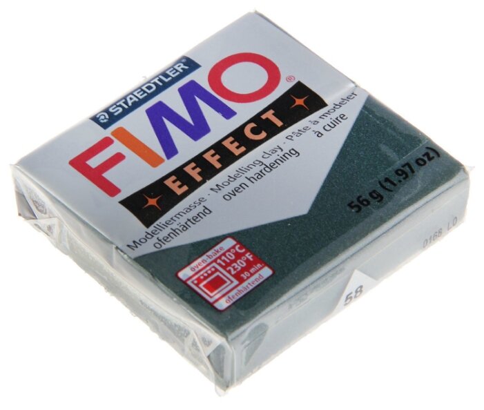 Полимерная глина FIMO Effect запекаемая зеленый опал металлик (8020-58), 57 г (фото modal 1)