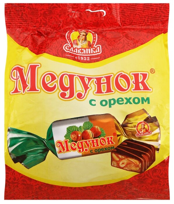 Конфеты Славянка Медунок с орехом, пакет (фото modal 1)