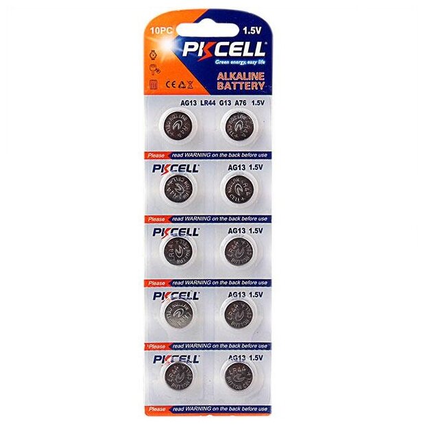 Батарейка PKCELL Super Akaline Button Cell AG13 (фото modal 1)