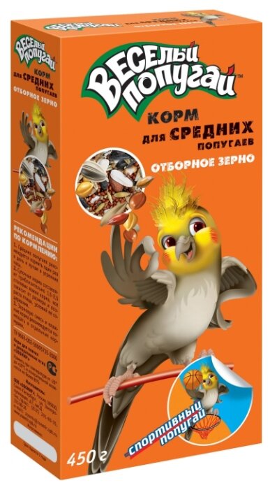 Зоомир корм Веселый Попугай с отборным зерном для средних попугаев (фото modal 1)
