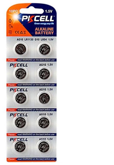 Батарейка PKCELL Super Akaline Button Cell AG10 (фото modal 1)