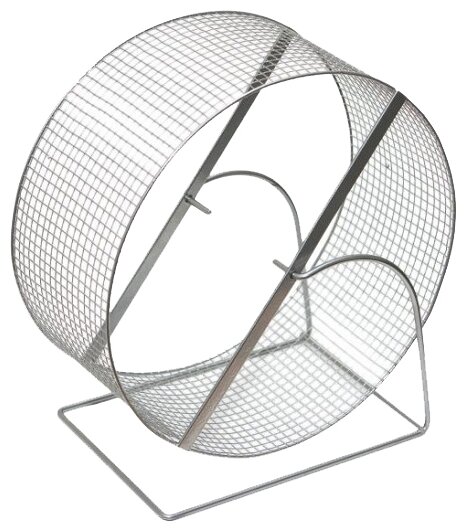 Игрушка для грызунов Дарэлл Колесо с подставкой, металл, сетка, 20 см (фото modal 1)
