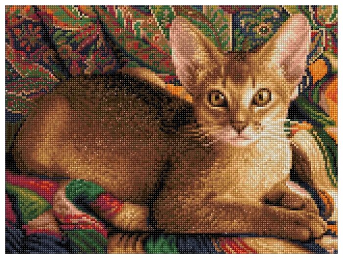 Алмазная живопись Набор алмазной вышивки Абиссинский кот (АЖ-1778) 40х30 см (фото modal 2)