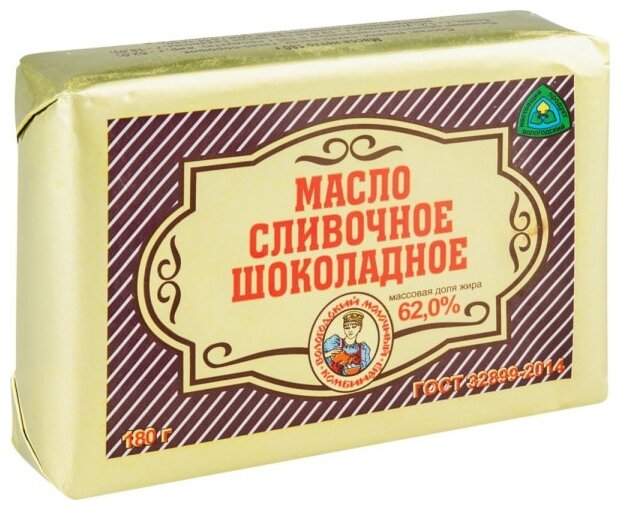 Из Вологды Масло сливочное шоколадное 62%, 180 г (фото modal 1)