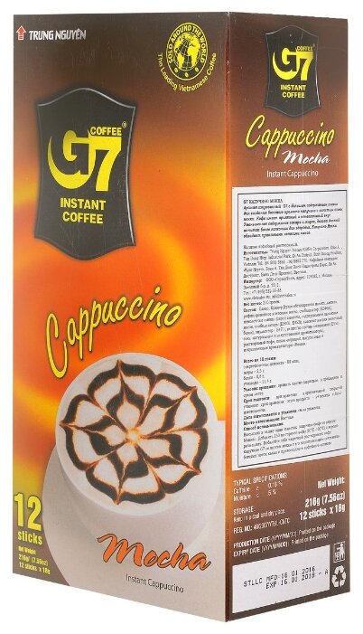 Растворимый кофе Trung Nguyen G7 Cappuccino Mocha, в стиках (фото modal 1)