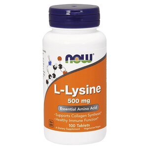 Аминокислота NOW L-Lysine 500 mg (100 таблеток) (фото modal nav 1)