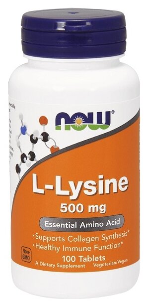 Аминокислота NOW L-Lysine 500 mg (100 таблеток) (фото modal 1)