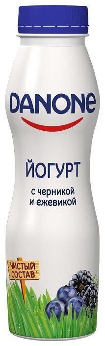 Питьевой йогурт Danone с черникой и ежевикой 2.1%, 270 г (фото modal 2)