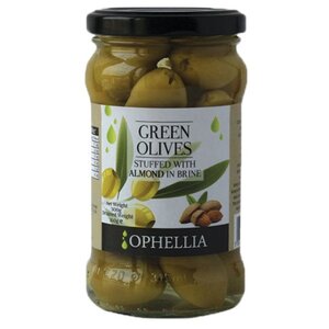 Ophellia Зеленые оливки фаршированные миндалем, стеклянная банка 315 мл (фото modal nav 1)